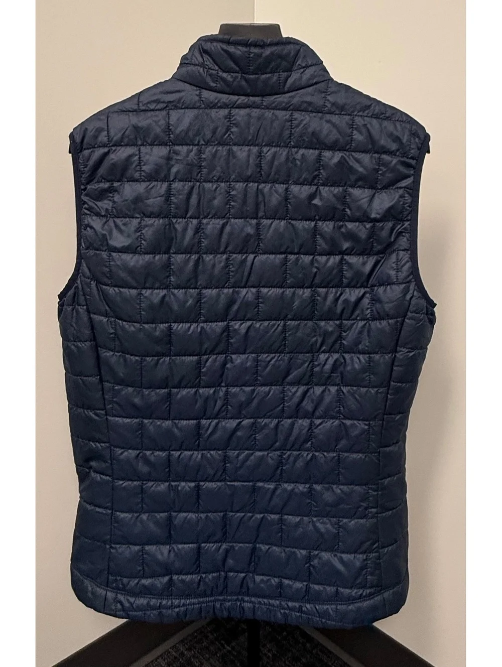 Patagonia Men’s Medium Full Zip Nano Puff Vest Navy Blue Orange Lining Jacket